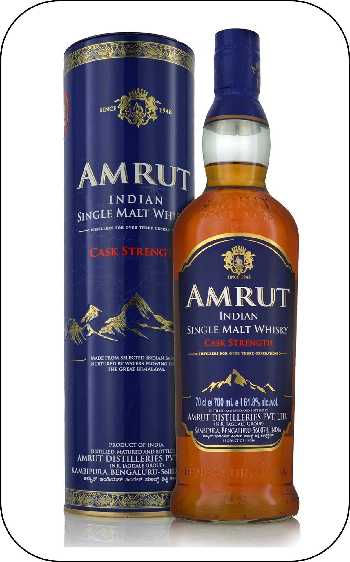 Amrut Indian Single Malt - CASK STRENGTH COLLECTION - 61.8% abv