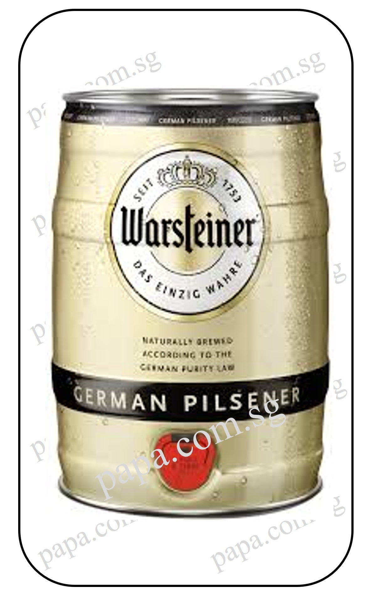 Warsteiner German Pilsener - Fresh Draft 5 Liter - PARTY KEG DEAL - (CHILLED)