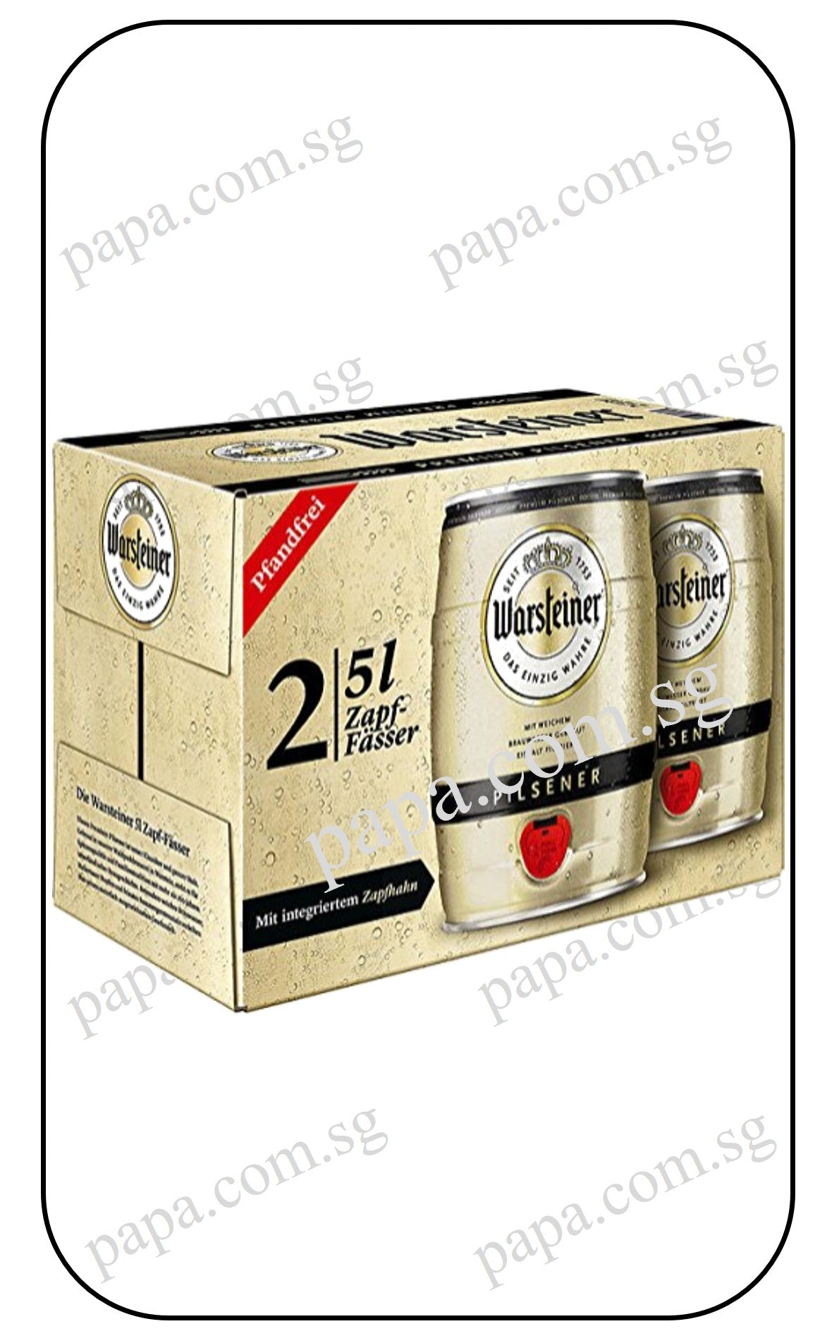 Warsteiner German Pilsener - Fresh Draft 5 Liter - PARTY KEG DEAL - (CHILLED)