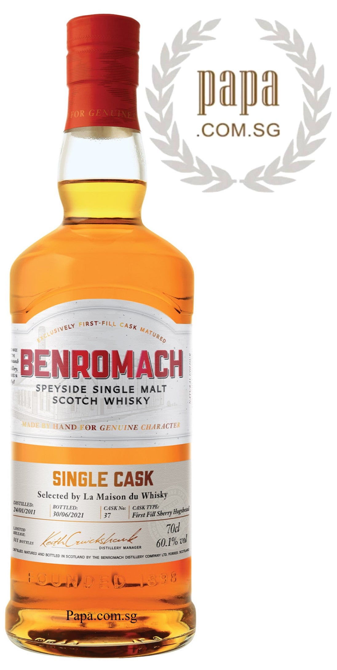Benromach 10 Years Single Malt - Exclusively 1st Fill Cask Matured - CASK STRENGTH - 2021 Limited Release 60.1% abv