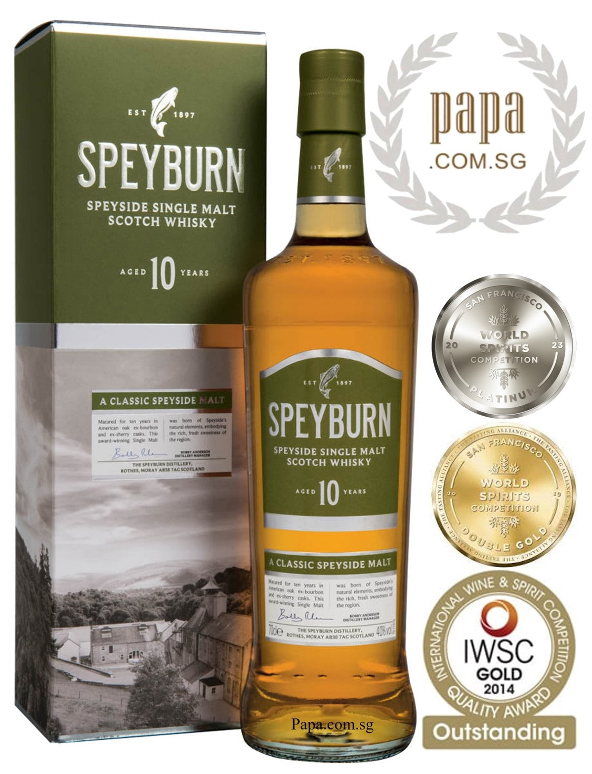 Speyburn 10 Years - Single Malt - 40% abv (01 x 700ml Bottle) FREE 01 SPEYBURN 10 YO MINIATURE