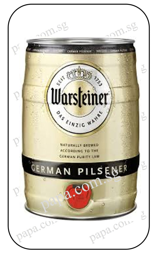 Warsteiner German Pilsener - Fresh Draft 5 Liter - PARTY KEG DEAL - (CHILLED)