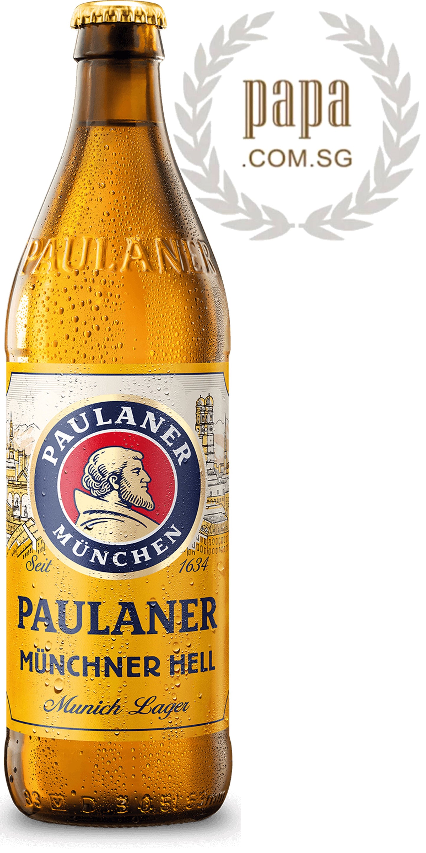Paulaner Hells Lager - 4.9% abv - Glass Bottle Version